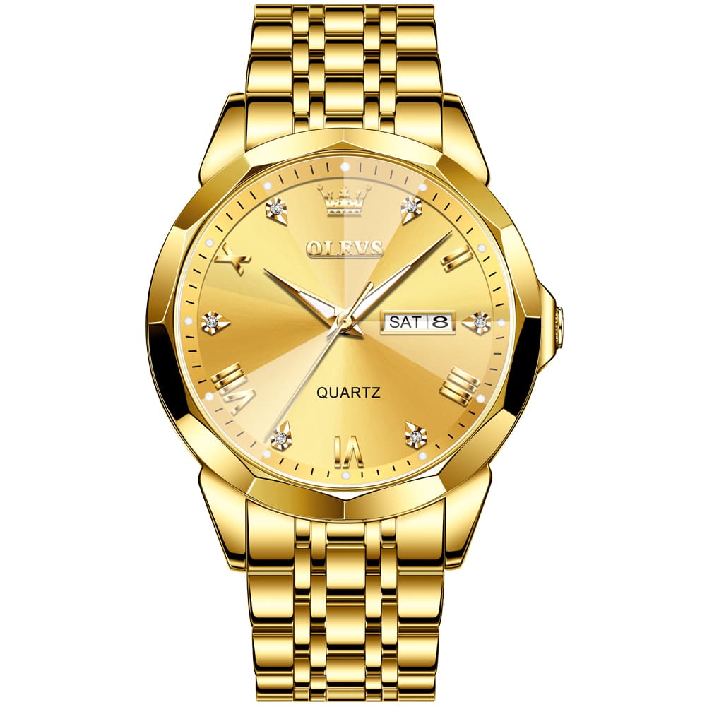 OLEVS 9931 Classic Diamond Stainless Steel Watch for Men