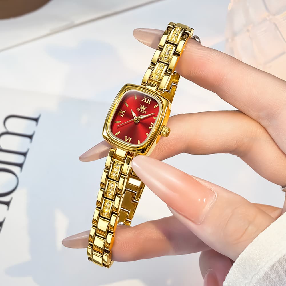 OLEVS 3695 Petite Crystal Bracelet Quartz Womens Watch
