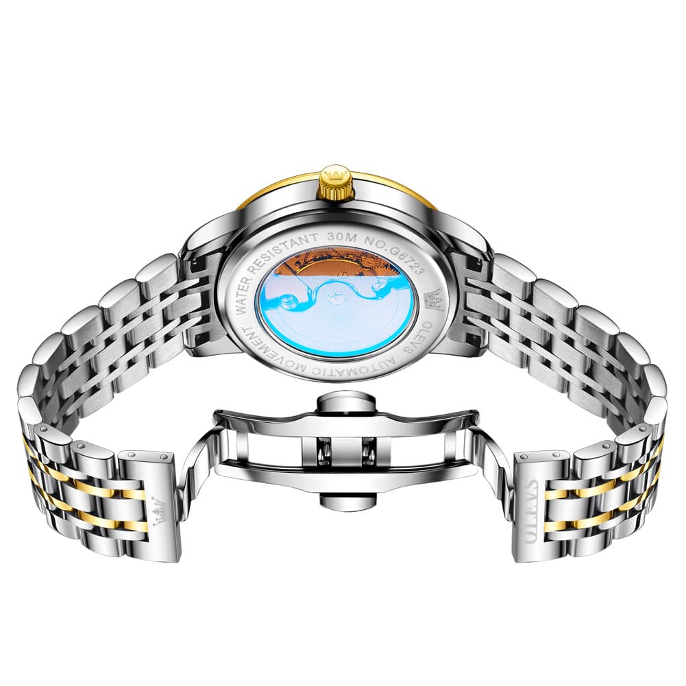 OLEVS 6723 Diamond Roman Numeral Automatic Mechanical Watch For Men