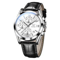 OLEVS 2872 Sophisticated Chronograph Leather Watch for Men