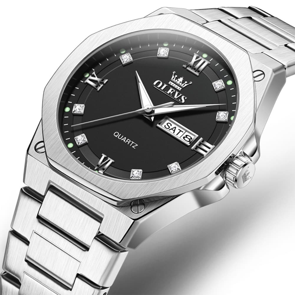 OLEVS 3736 Polygonal Diamond Quartz Watch for Men