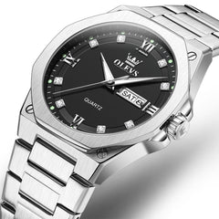 OLEVS 3736 Polygonal Diamond Quartz Watch for Men