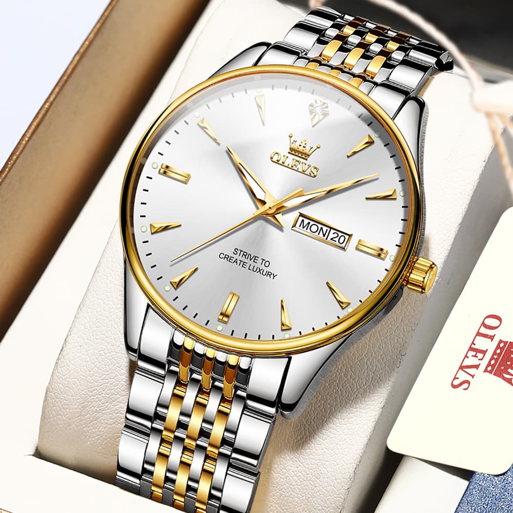 OLEVS 2929 Minimalist Day Date Quartz Watch for Men