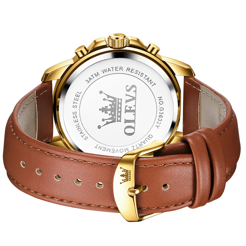 OLEVS 3632 Large Dial Multifunction Quartz Watch for Men