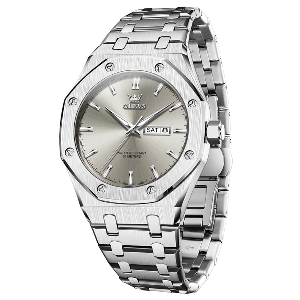OLEVS 3726 Octagonal Luminous Quartz Watch for Men
