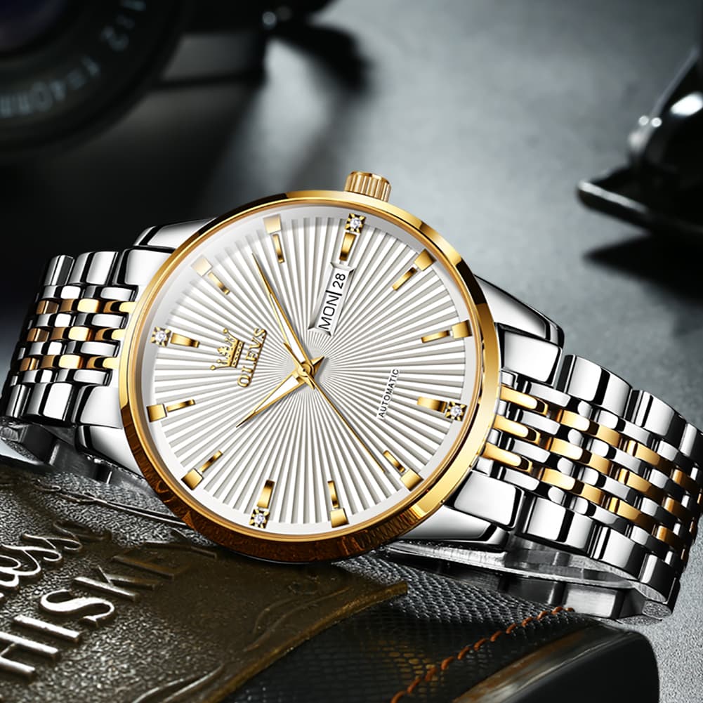 OLEVS 6653 Stainless Steel Automatic Mechanical Watch for Men