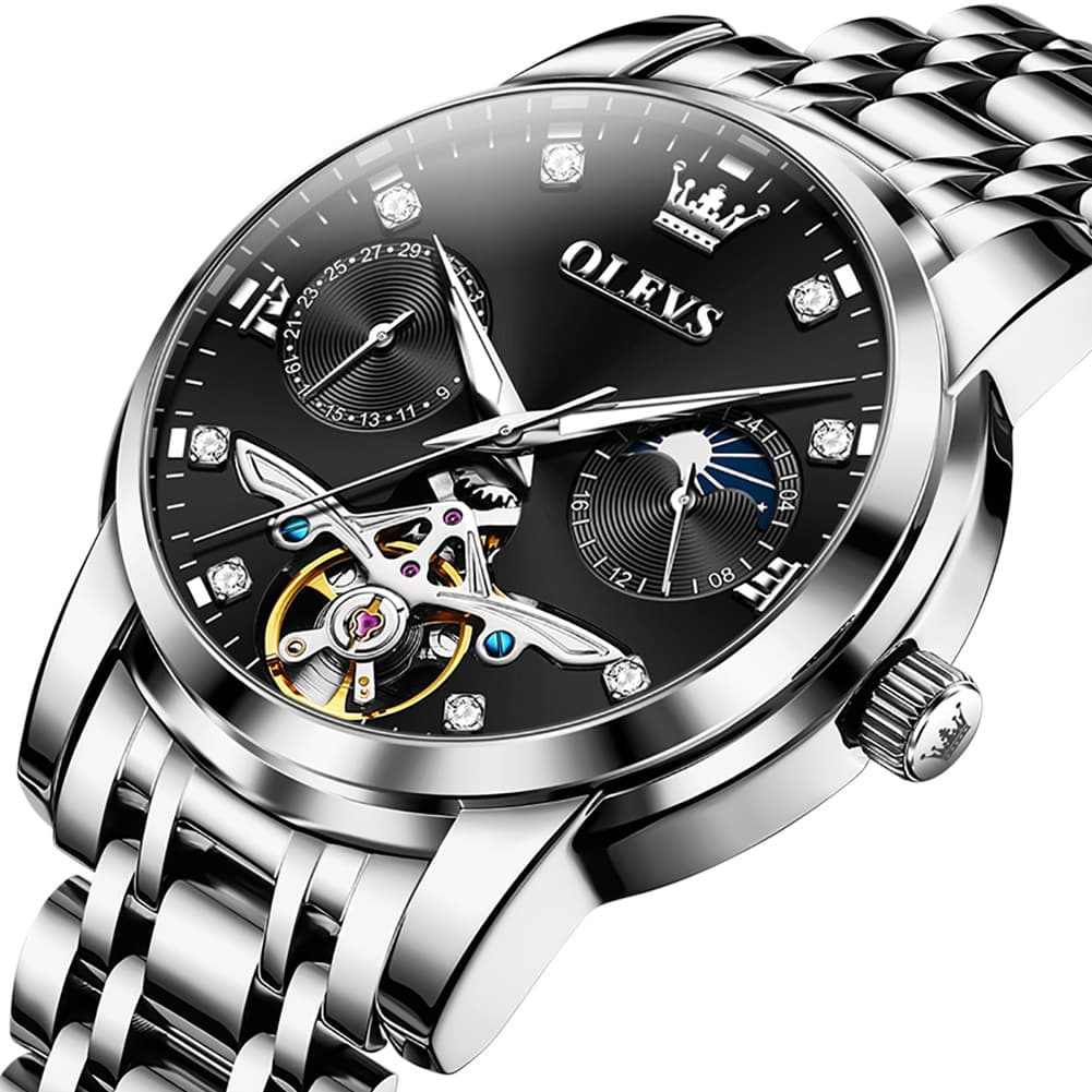 OLEVS 6703 Moon Phase Tourbillon Automatic Mechanical Watch For Men
