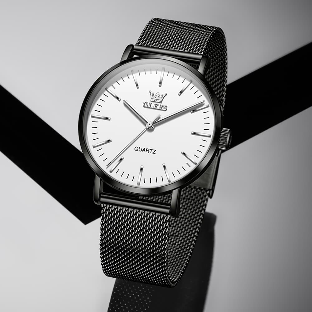 OLEVS Minimalist Ultra Thin Mesh Quartz Watch 7125 for Men