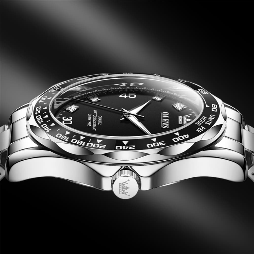 OLEVS 9988 Luxury Green Dial Quartz Dress Watch for Men