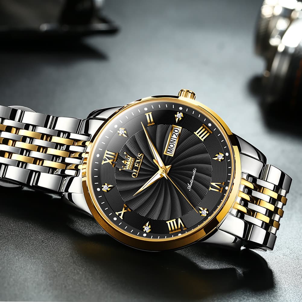 OLEVS 6630 Sunburst Dial Mechanical Watch for Men
