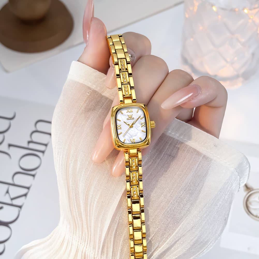 OLEVS 3695 Petite Crystal Bracelet Quartz Womens Watch