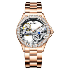 OLEVS 6699 Oversized Skeleton Mechanical Watch for Women