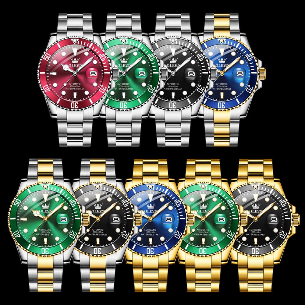 OLEVS 6650 Stainless Steel Mechanical Dive Watch for Men