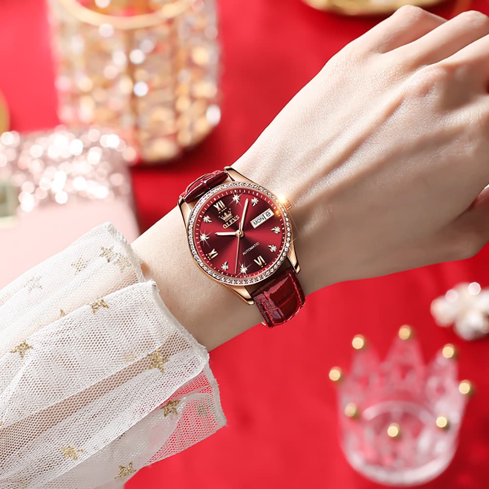 OLEVS 6637 Ceramic Automatic Mechanical Watch for Women