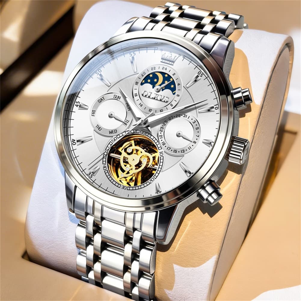 OLEVS 6746 Multi-Function Skeleton Mechanical Watch for Men
