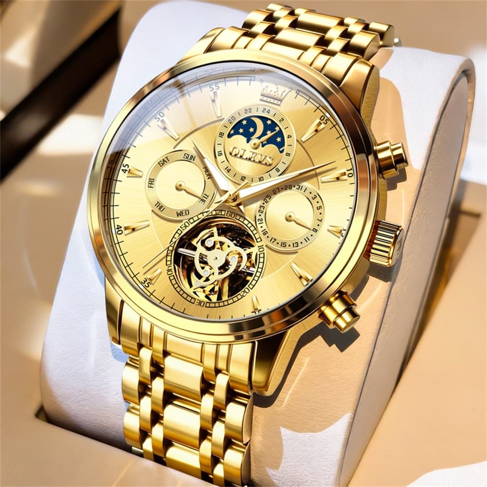 OLEVS 6746 Multi-Function Skeleton Mechanical Watch for Men