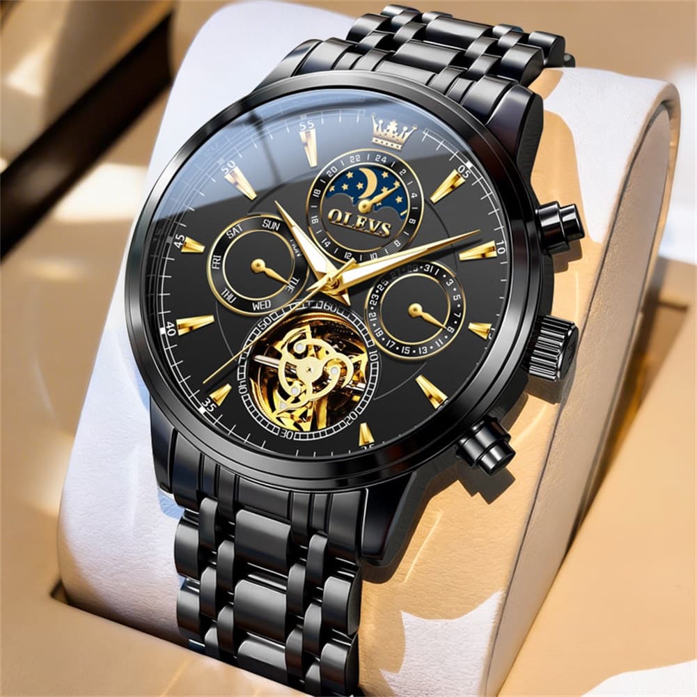 OLEVS 6746 Multi-Function Skeleton Mechanical Watch for Men