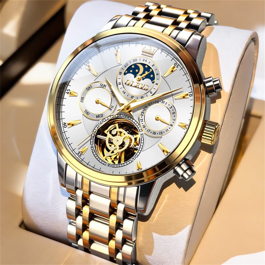 OLEVS 6746 Multi-Function Skeleton Mechanical Watch for Men