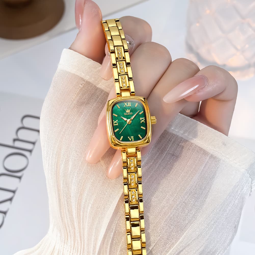 OLEVS 3695 Petite Crystal Bracelet Quartz Womens Watch