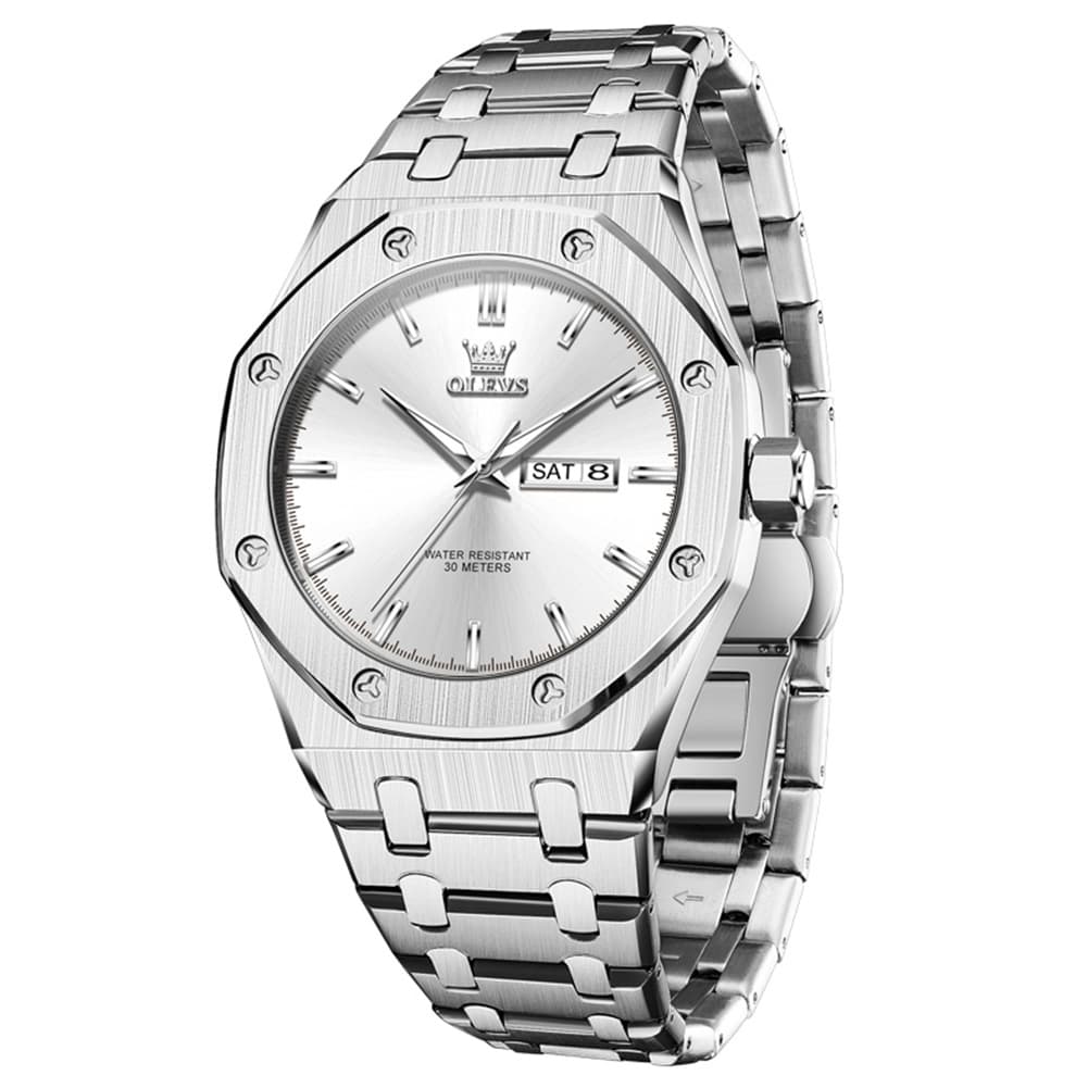 OLEVS 3726 Octagonal Luminous Quartz Watch for Men