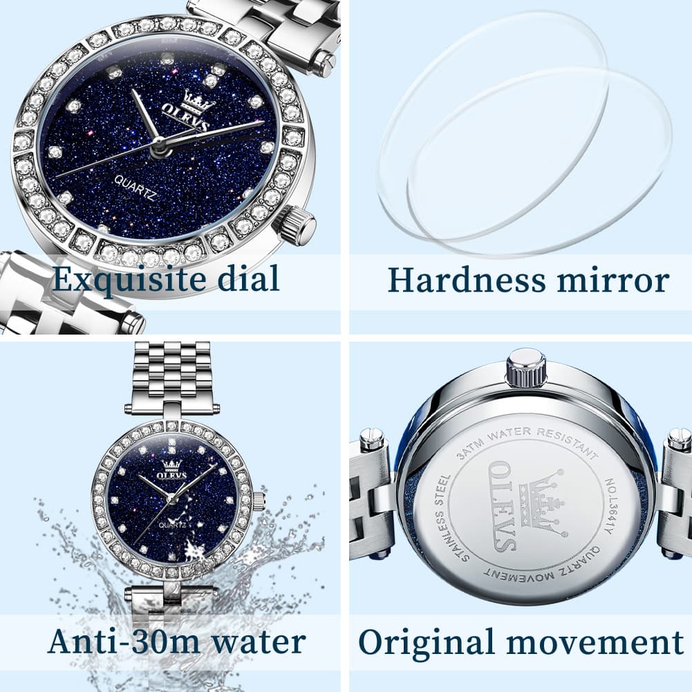 OLEVS 3641 Starry Sky Diamond Quartz Watch for Women