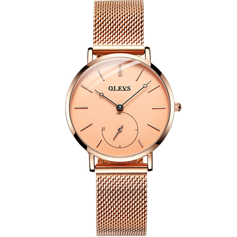 OLEVS 5190 Ultra Thin Sub Dial Quartz Watch for Women