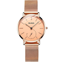 OLEVS 5190 Ultra Thin Sub Dial Quartz Watch for Women