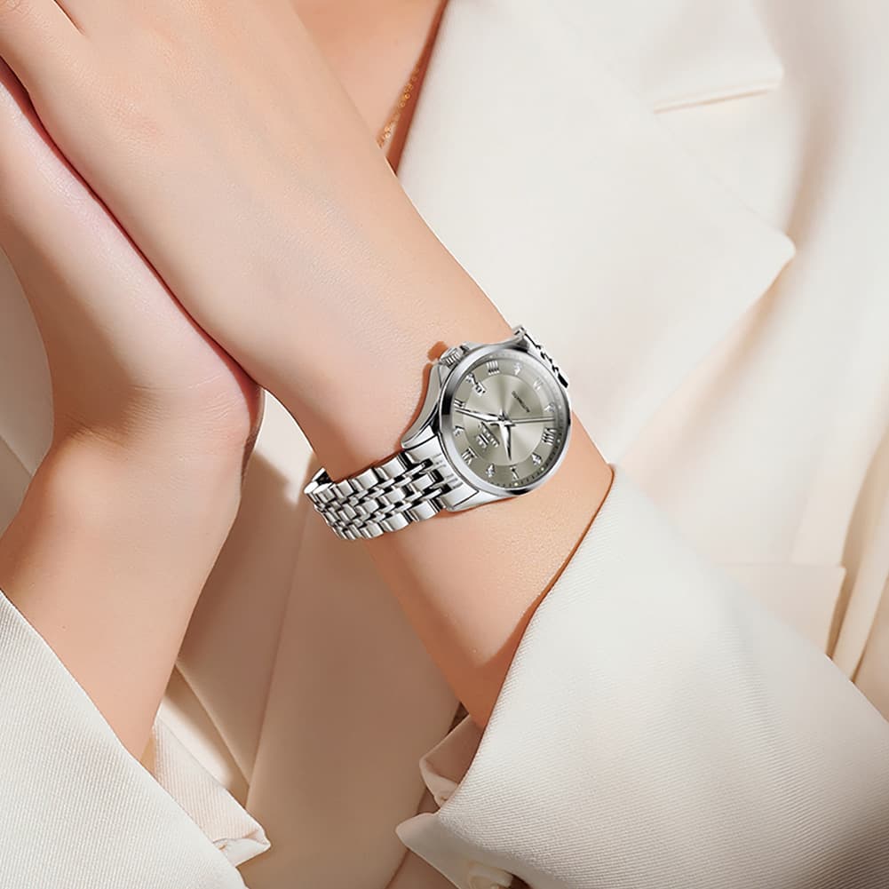 OLEVS 6702 Elegant Diamond Automatic Mechanical Watch For Women