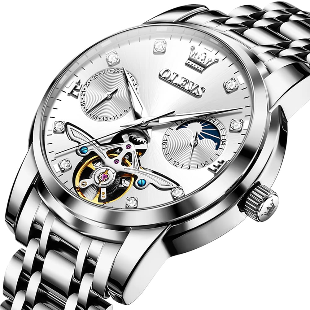 OLEVS 6703 Moon Phase Tourbillon Automatic Mechanical Watch For Men