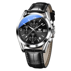 OLEVS 2872 Sophisticated Chronograph Leather Watch for Men