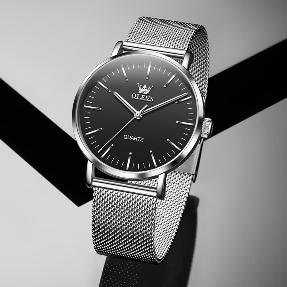OLEVS Minimalist Ultra Thin Mesh Quartz Watch 7125 for Men