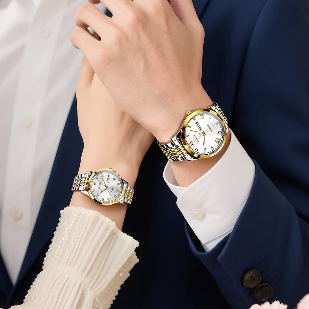 OLEVS 6602 Automatic Mechanical Couples Watch for Men Women