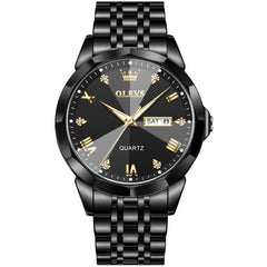 OLEVS 9931 Classic Diamond Stainless Steel Watch for Men