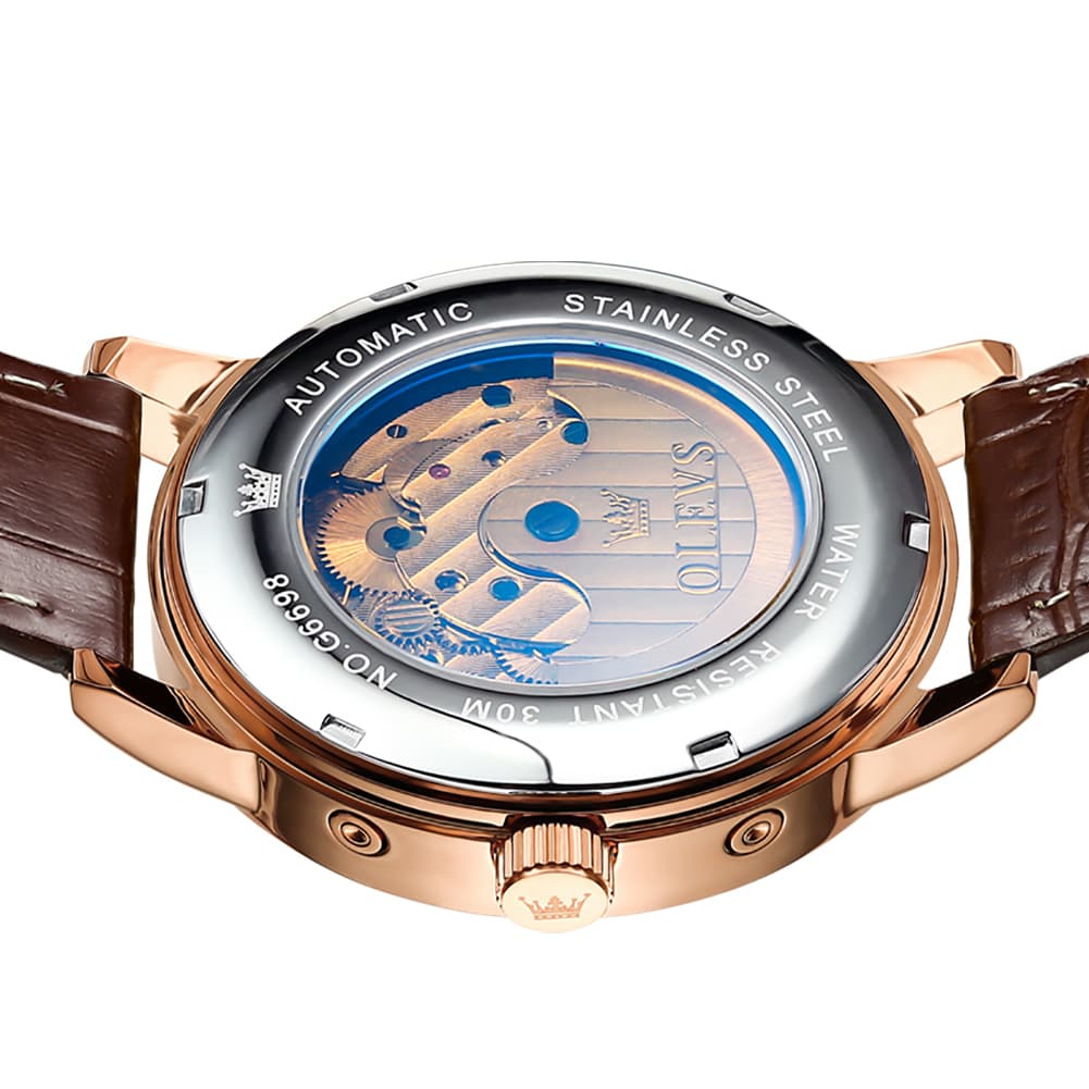 OLEVS 6698 Multifunction Moon Phase Mechanical Watch for Men