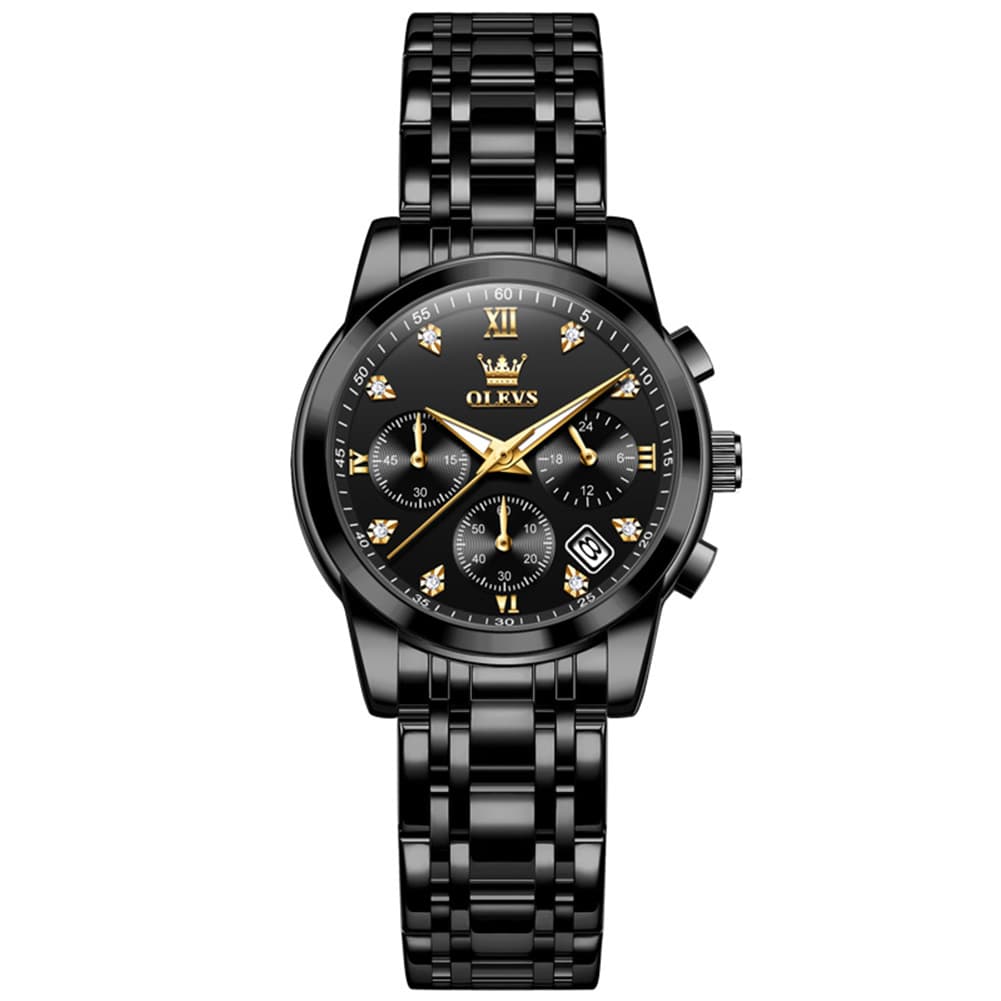 OLEVS 2858 Elegant Moon Phase Chronograph Watch for Women