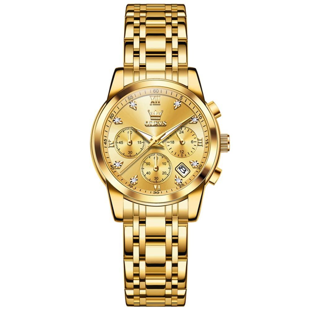 OLEVS 2858 Elegant Moon Phase Chronograph Watch for Women