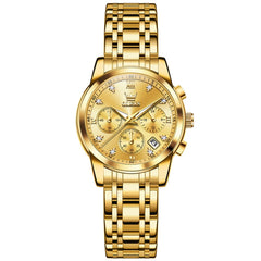 OLEVS 2858 Elegant Moon Phase Chronograph Watch for Women