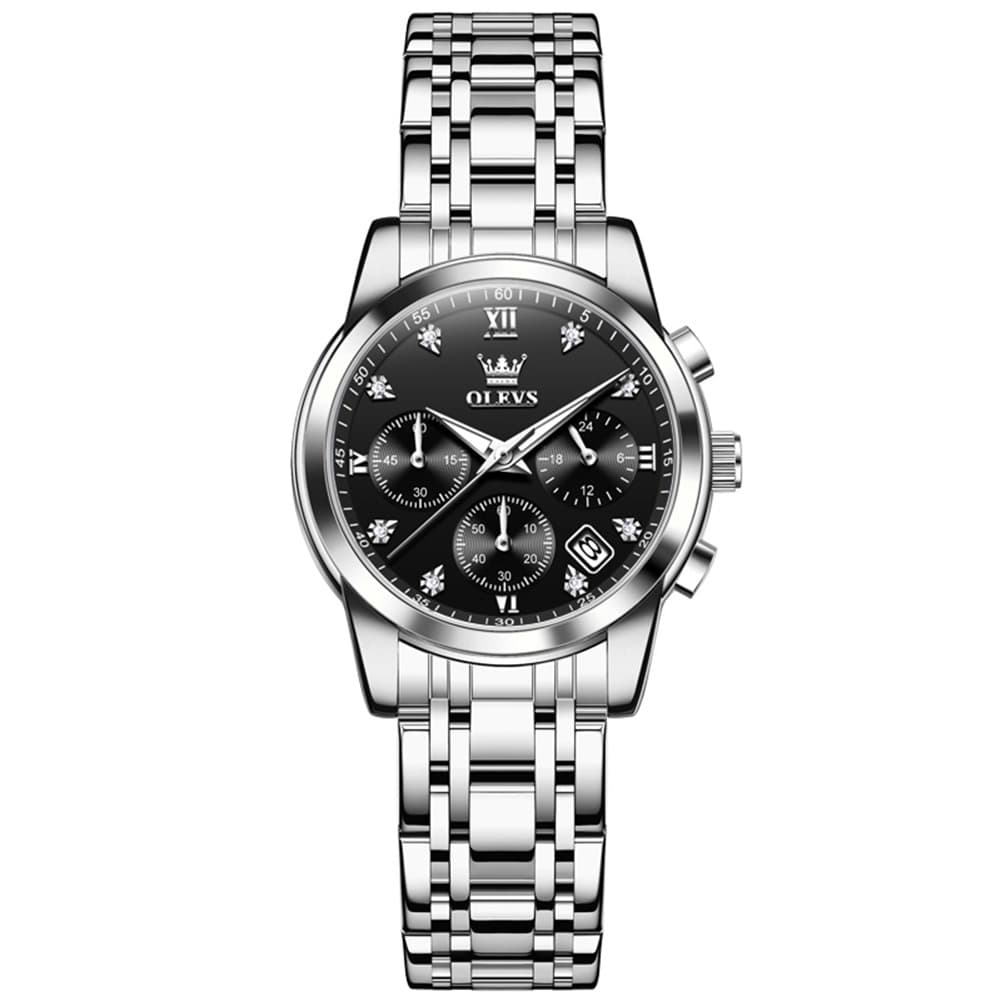 OLEVS 2858 Elegant Moon Phase Chronograph Watch for Women