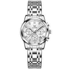 OLEVS 2858 Elegant Moon Phase Chronograph Watch for Women