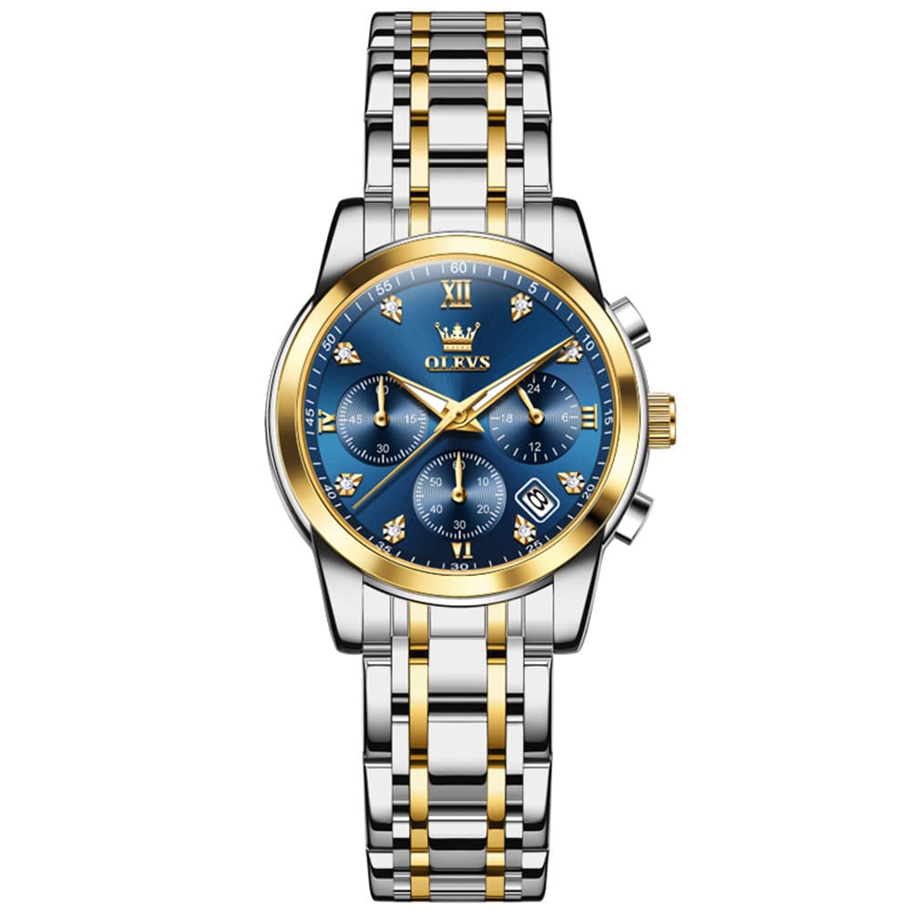 OLEVS 2858 Elegant Moon Phase Chronograph Watch for Women