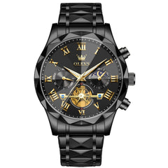 OLEVS 2709 Luxury Moon Phase Open Heart Quartz Watch for Men