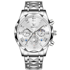 OLEVS 2709 Luxury Moon Phase Open Heart Quartz Watch for Men