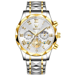 OLEVS 2709 Luxury Moon Phase Open Heart Quartz Watch for Men
