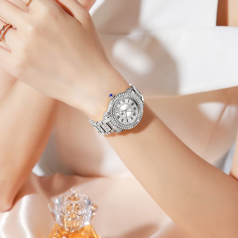 OLEVS 9943 Diamond Paved Dial Luxury Watch for Women