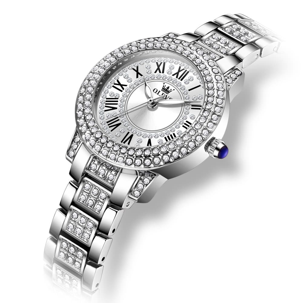 OLEVS 9943 Diamond Paved Dial Luxury Watch for Women
