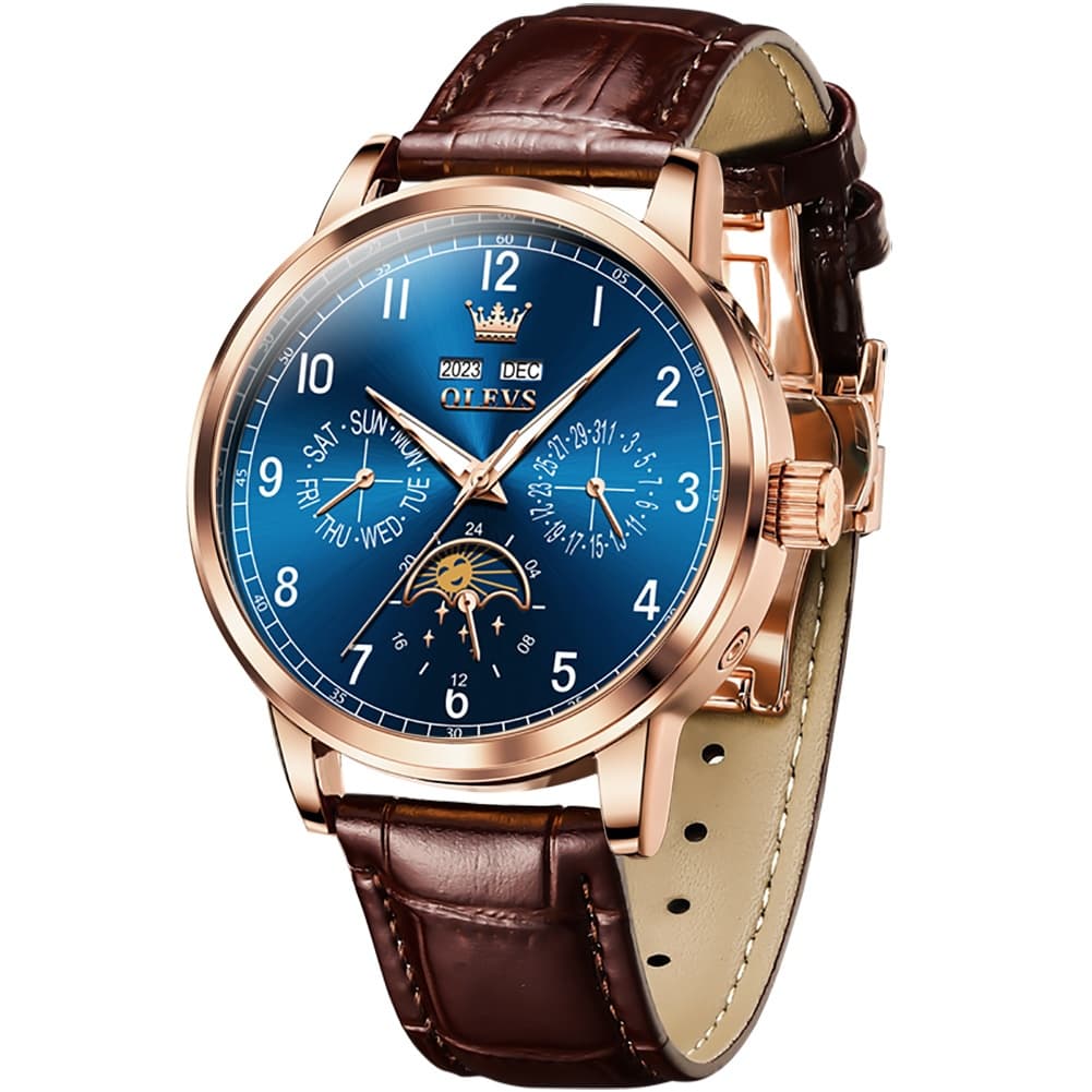 OLEVS 6698 Multifunction Moon Phase Mechanical Watch for Men