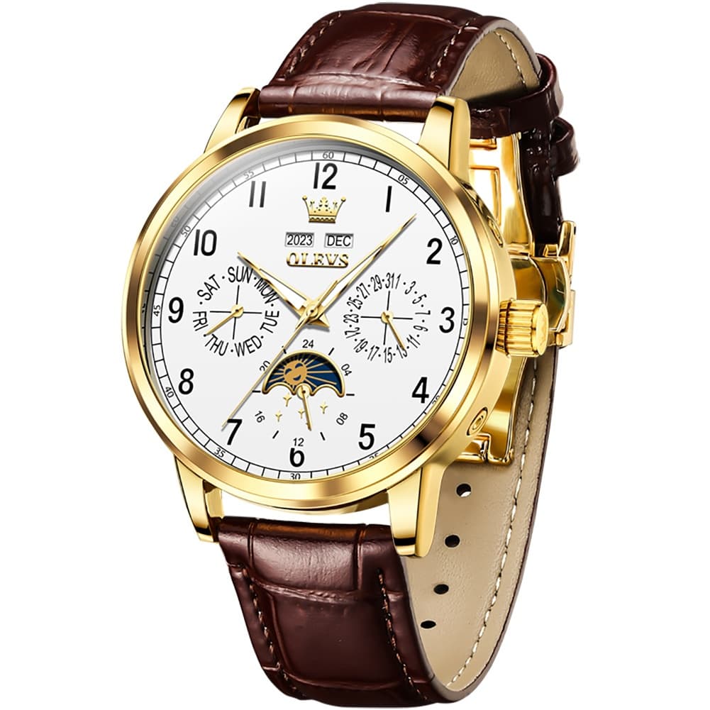OLEVS 6698 Multifunction Moon Phase Mechanical Watch for Men