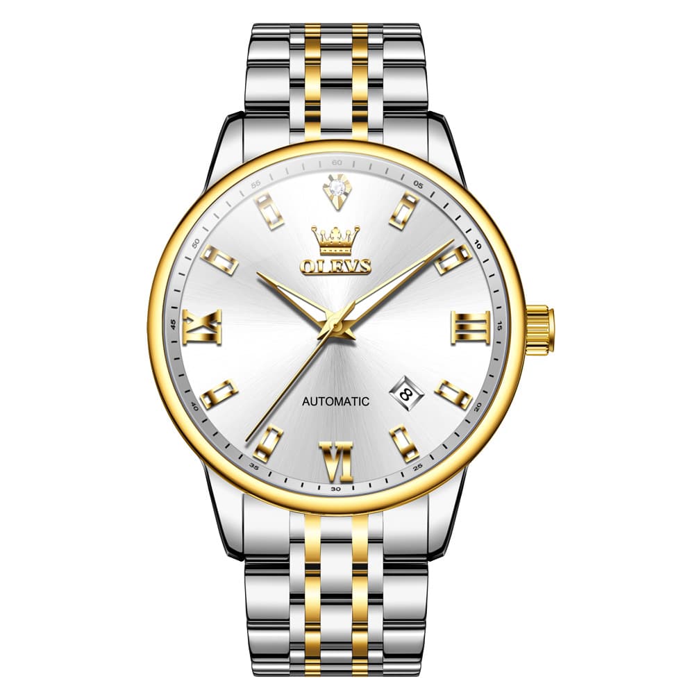 OLEVS 6723 Diamond Roman Numeral Automatic Mechanical Watch For Men