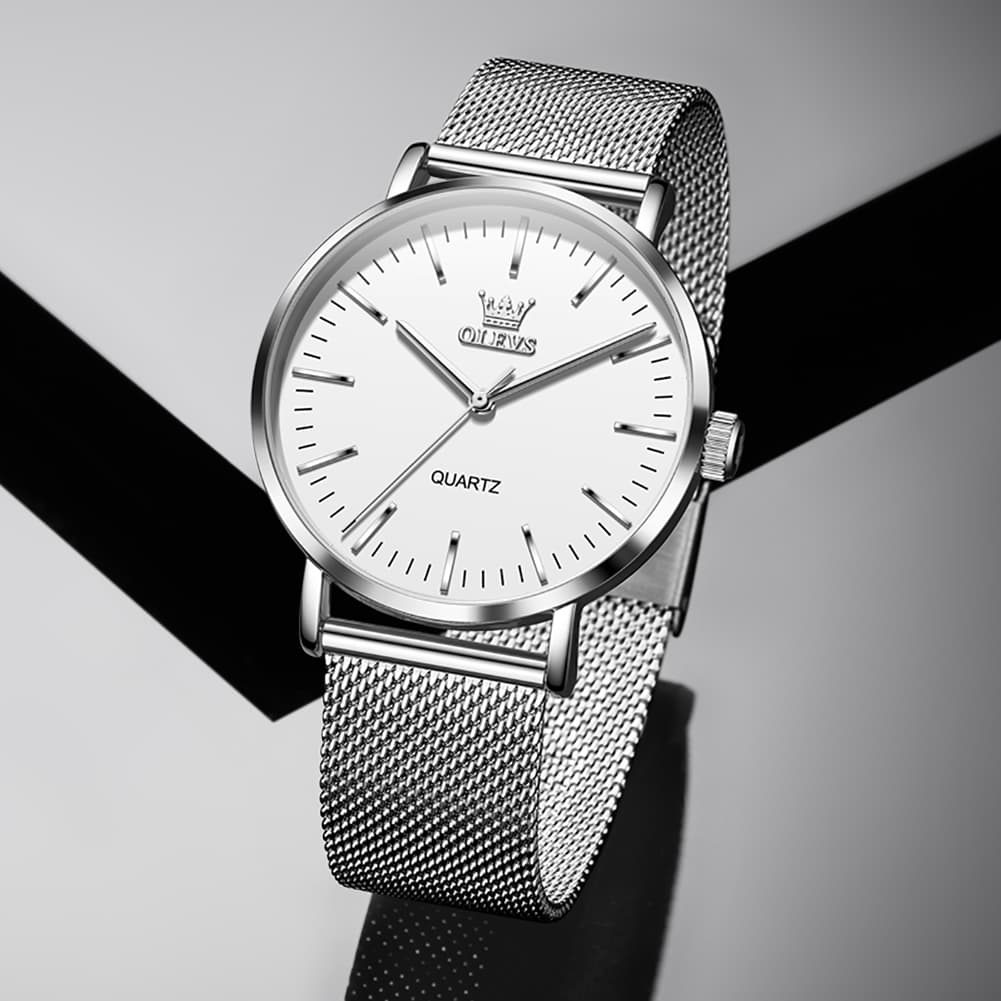 OLEVS Minimalist Ultra Thin Mesh Quartz Watch 7125 for Men