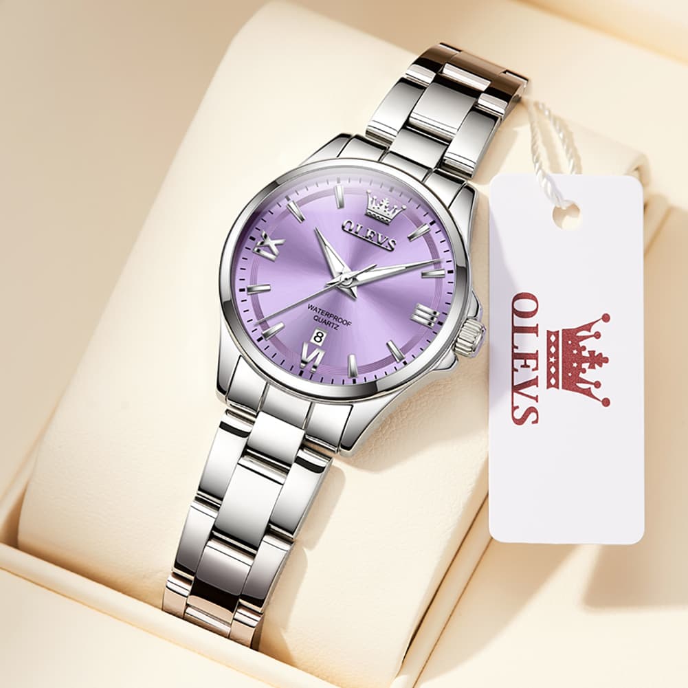 OLEVS 3668 Quartz Pastel Stainless Steel Watch For Women
